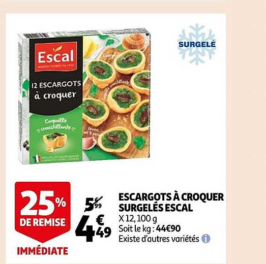 Escargots à Croquer Surgelés Escal