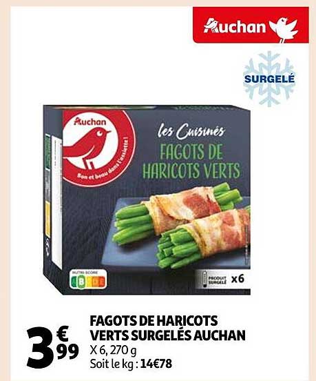 fagots de haricots verts surgelés auchan