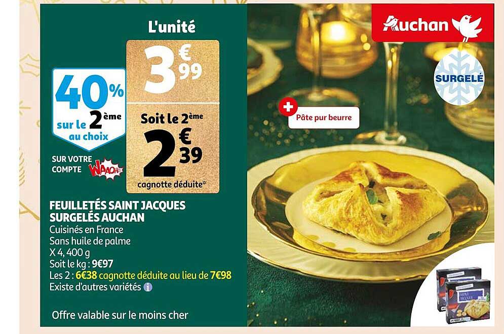 feuilletés saint jacques surgelés auchan
