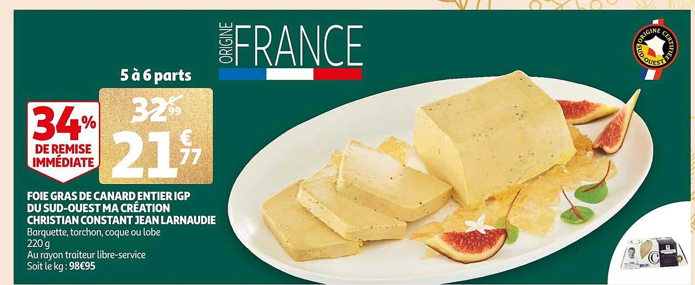 foie gras de canard entier igp du sud-ouest ma création christian constant jean larnaudie