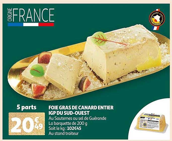 foie gras de canard entier igp du sud-ouest
