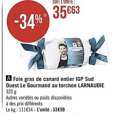 foie gras de canard entier igp sud ouest le gourmand au torchon larnaudie
