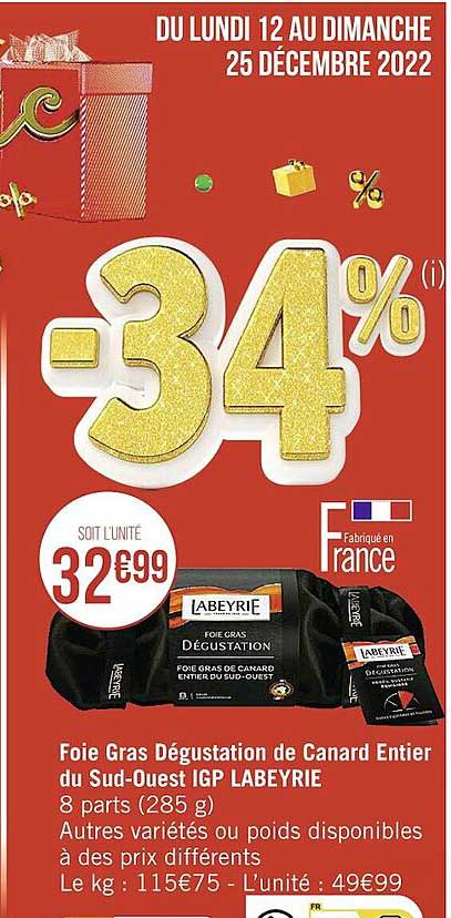 foie gras dégustation de canard entier du sud-ouest igp labeyrie