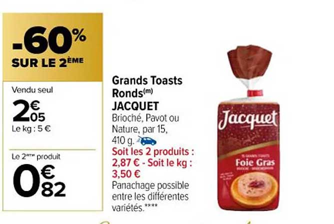 grands toasts ronds jacquet