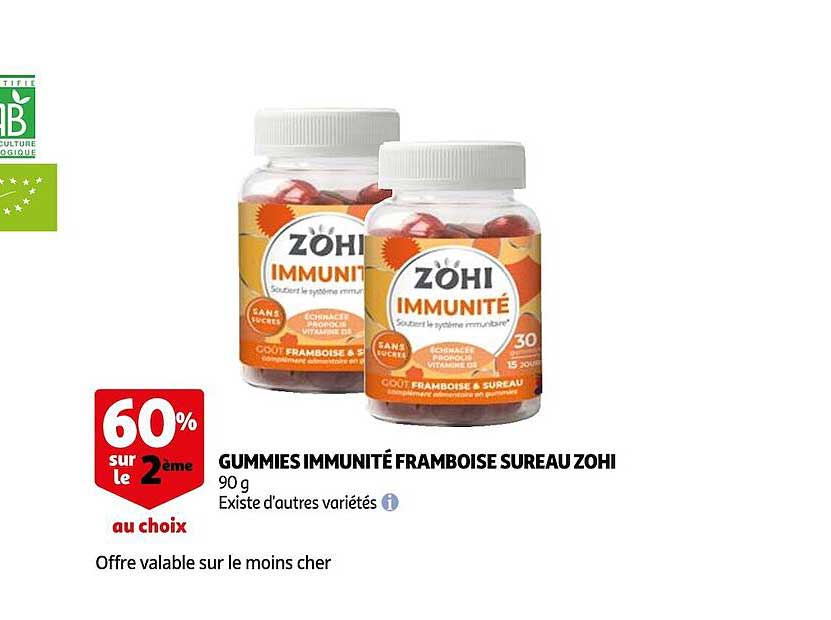 gummies immunité framboise sureau zohi