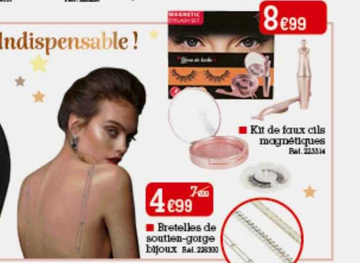 kit de faux cils magnétiques, bretelles de soutien-gorge bijoux