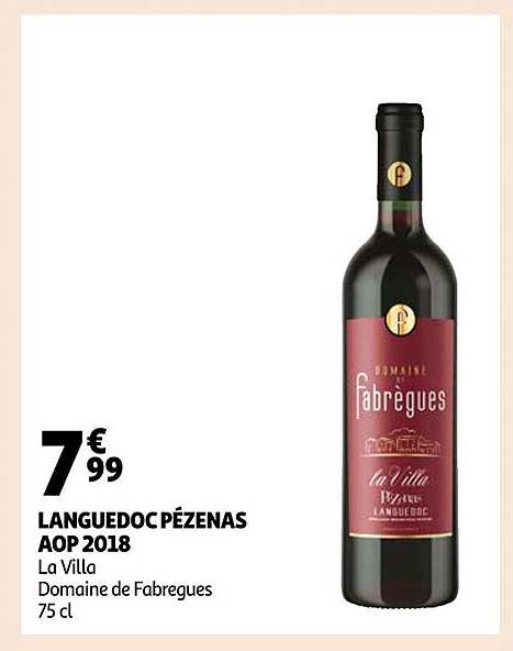 languedoc pézenas aop 2018 la villa domaine de fabregues