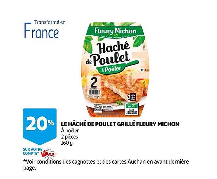 le haché de poulet grillé fleury michon