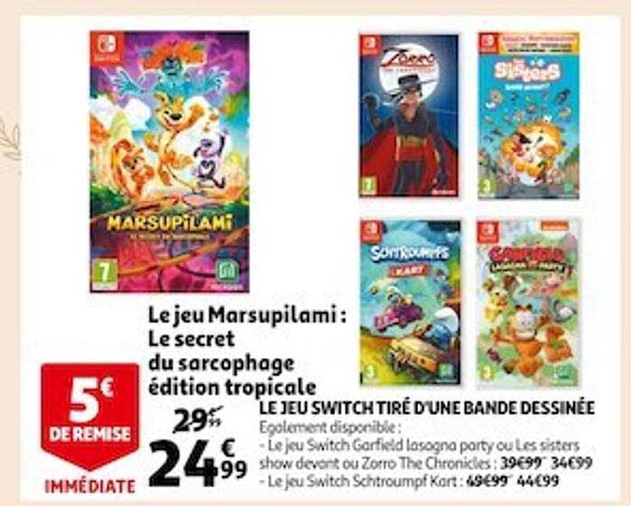 le jeu switch tiré d'une bande dessinée