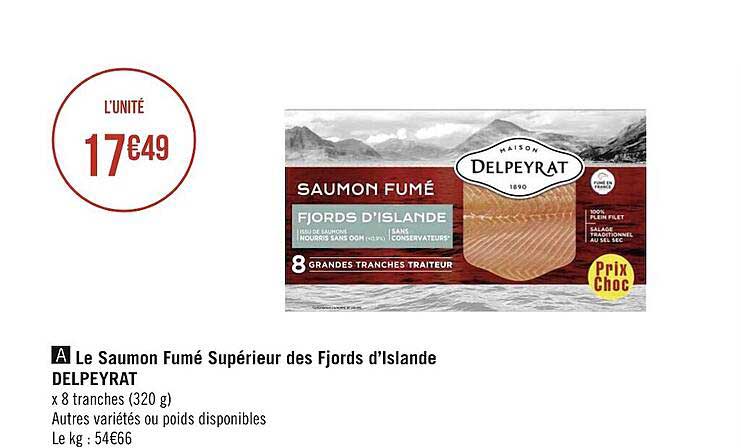 le saumon fumé supérieur des fjords d'islande delpeyrat