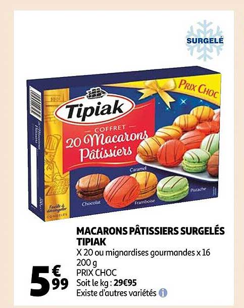 macarons pâtissiers surgelés tipiak