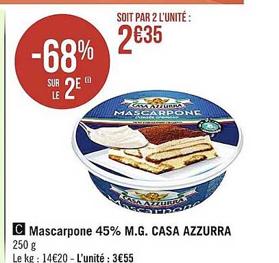 mascarpone 45% m.g. casa azzurra