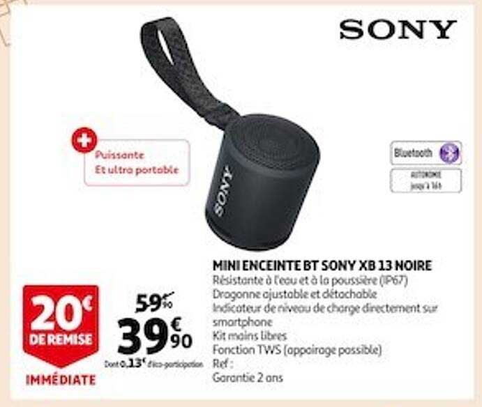 mii enceinte bt sony xb 13 noire