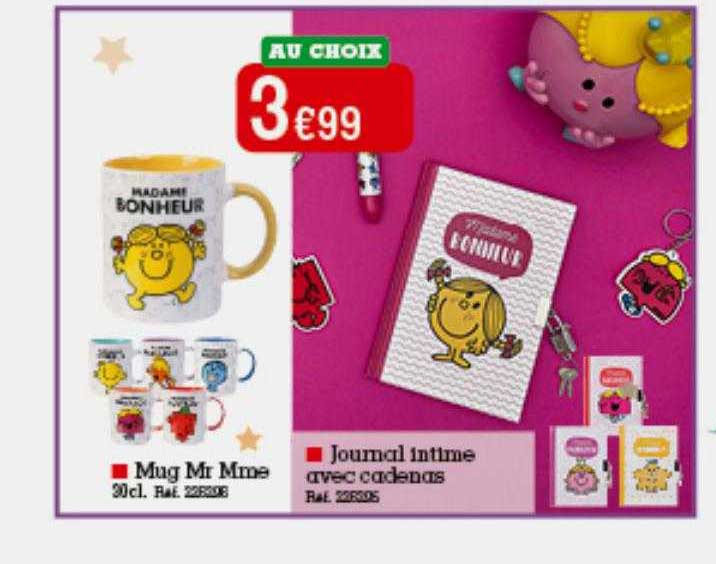 mug mr mme, journal intime avec cadenas