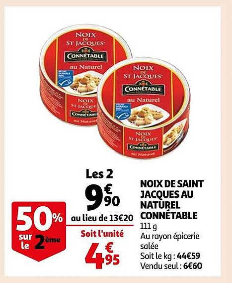 noix de saint jacques au naturel connétable