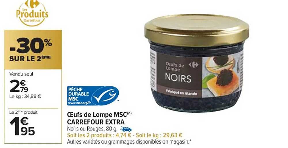 œufs de lompe msc carrefour extra