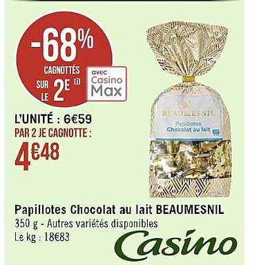 papillotes chocolat au lait beaumesnil