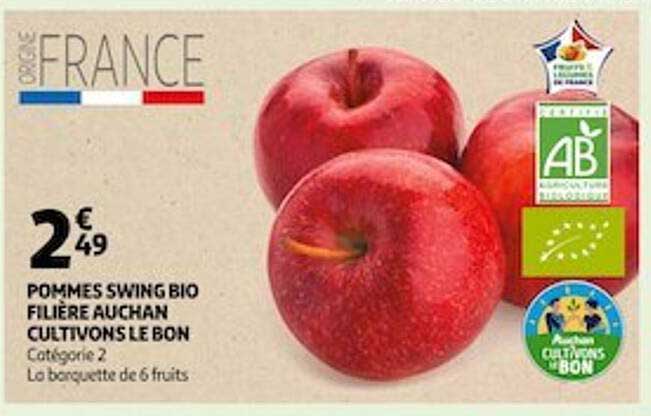 pommes swing bio filière auchan cultivons le bon