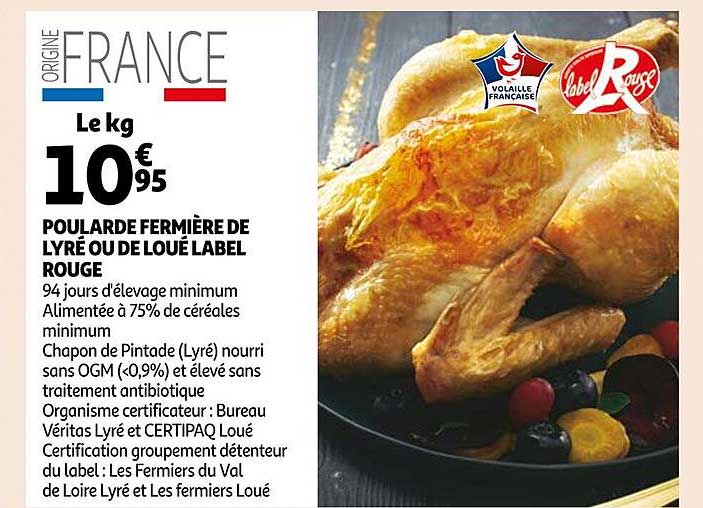 poularde fermière de lyré ou de loué label rouge