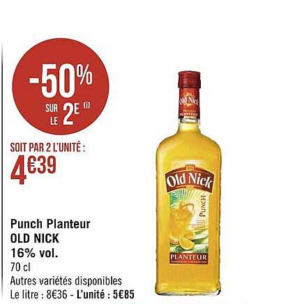 punch planteur old nick 16% vol.