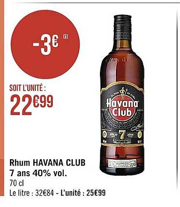 rhum havana club 7 ans 40% vol.