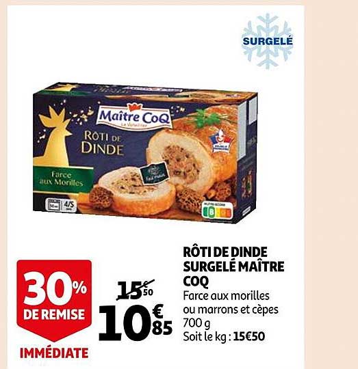 rôti de dinde surgelé maître coq