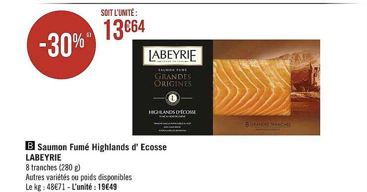 saumon fumé highlands d'écosse labeyrie