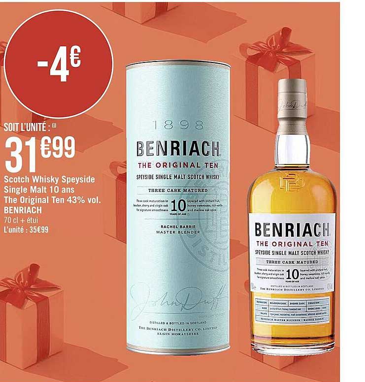 scotch whisky speyside single malt 10 ans the original ten 43% vol. benriach