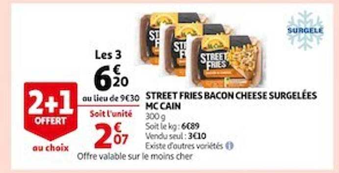 street fries bacon cheese surgelées mc cain
