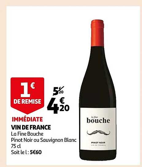 vin de france la fine bouche pinot noir ou sauvignon blanc