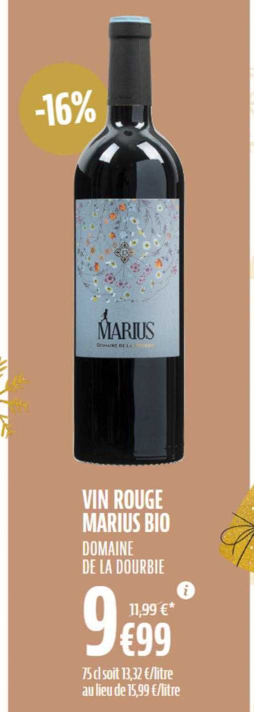 Vin Rouge Marius Bio Domaine De La Dourbie