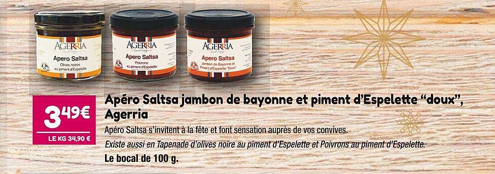 apéro saltsa jambon de bayonne et piment d'espelette "doux", agerria