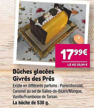 bûches glacées givrés des prés