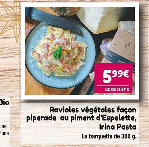 ravioles végétales façon piperade au piment d'espelette, irina pasta