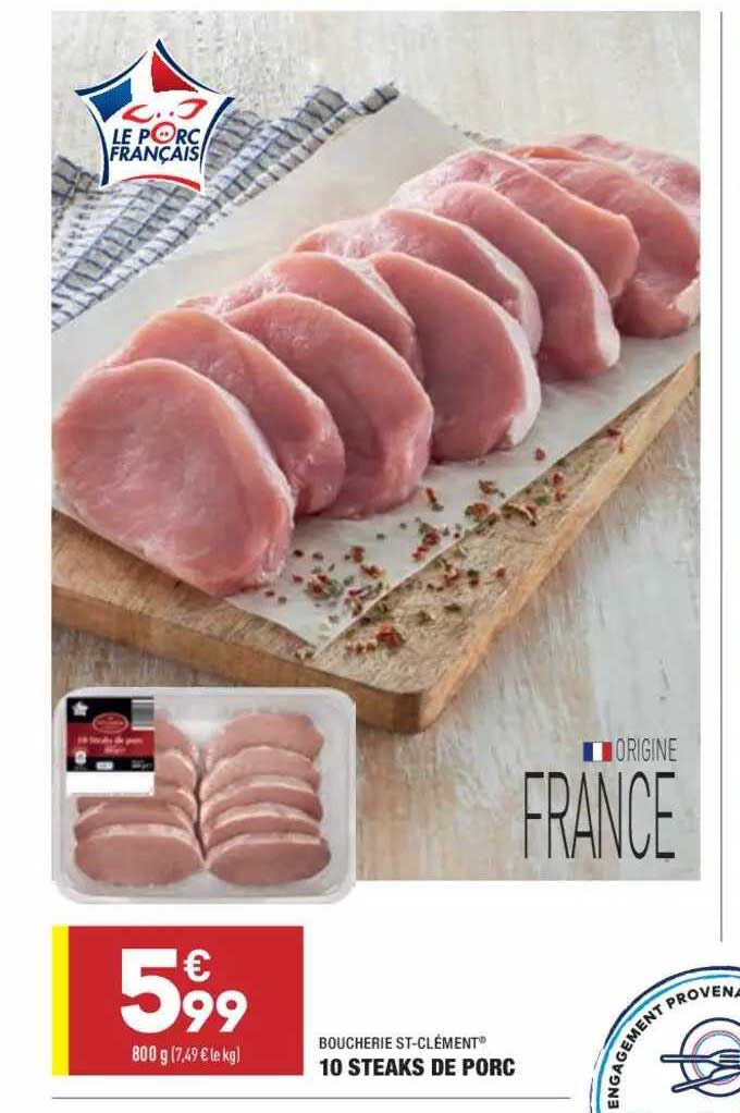 10 Steaks De Porc Boucherie St-clément