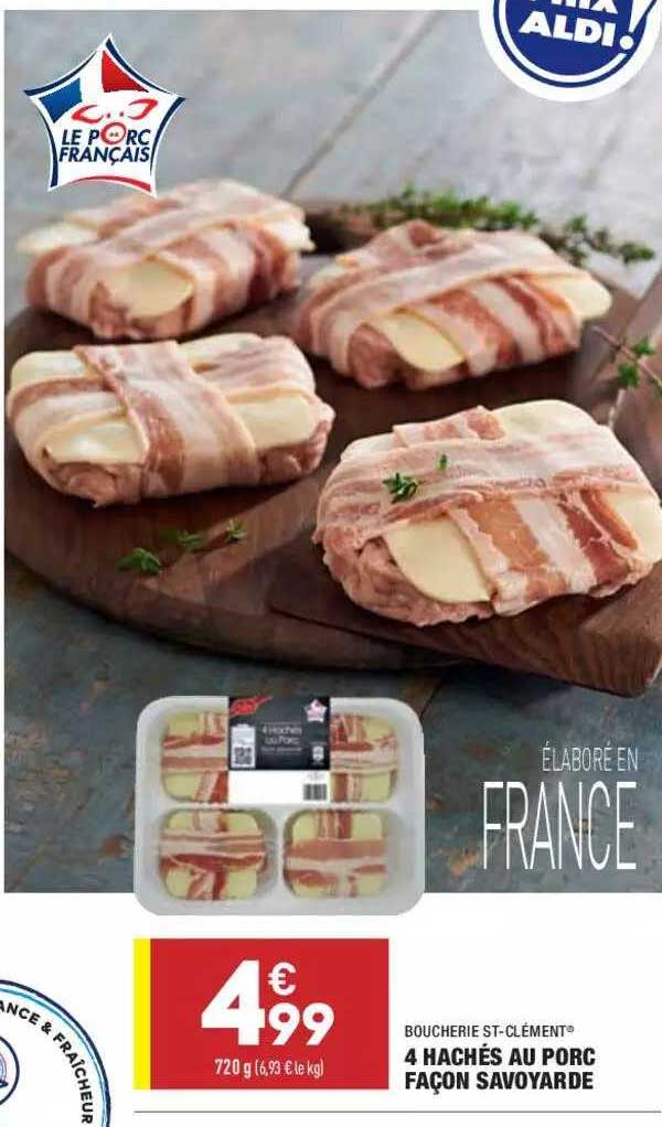 4 hachés au porc façon savoyarde boucherie st-clément