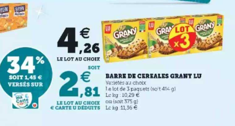 barre de céréales grany lu