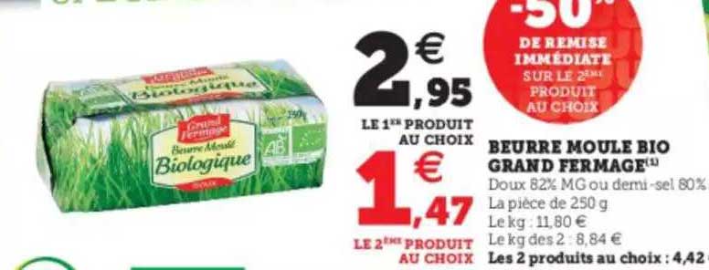 beurre moulé bio grand fermage