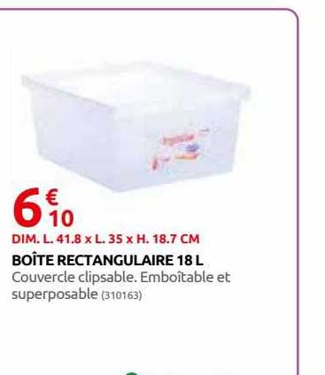 Boîte Rectangulaire 18 L