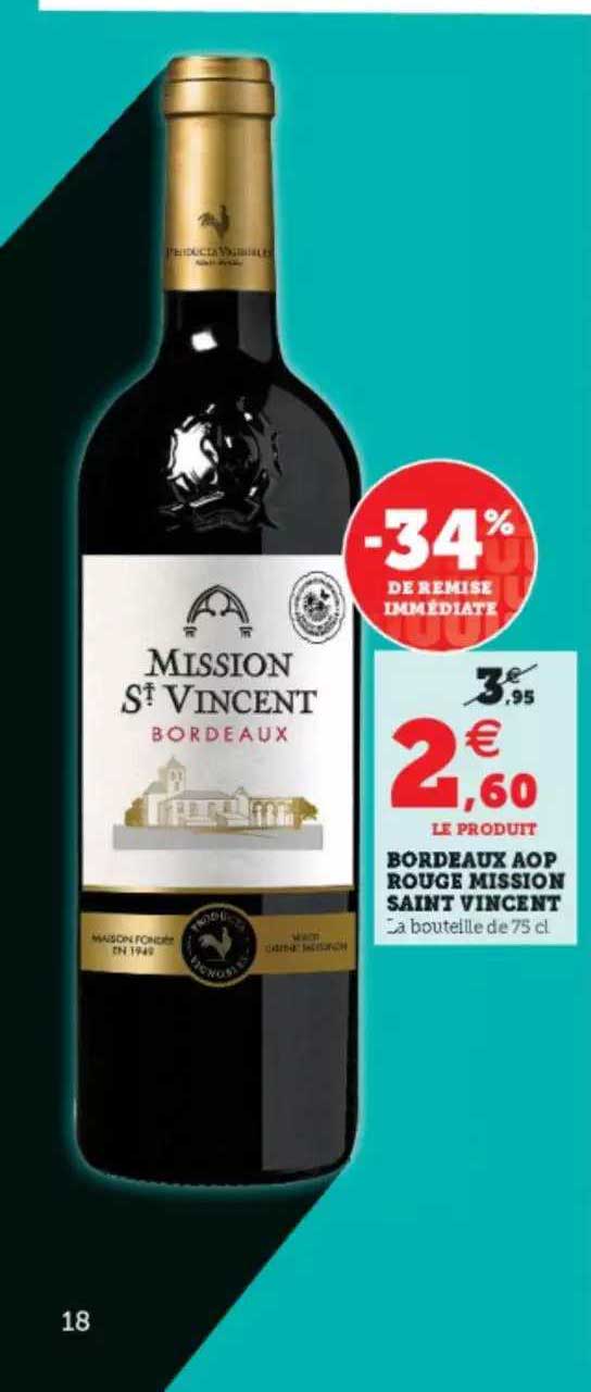 bordeaux aop rouge mission saint vincent