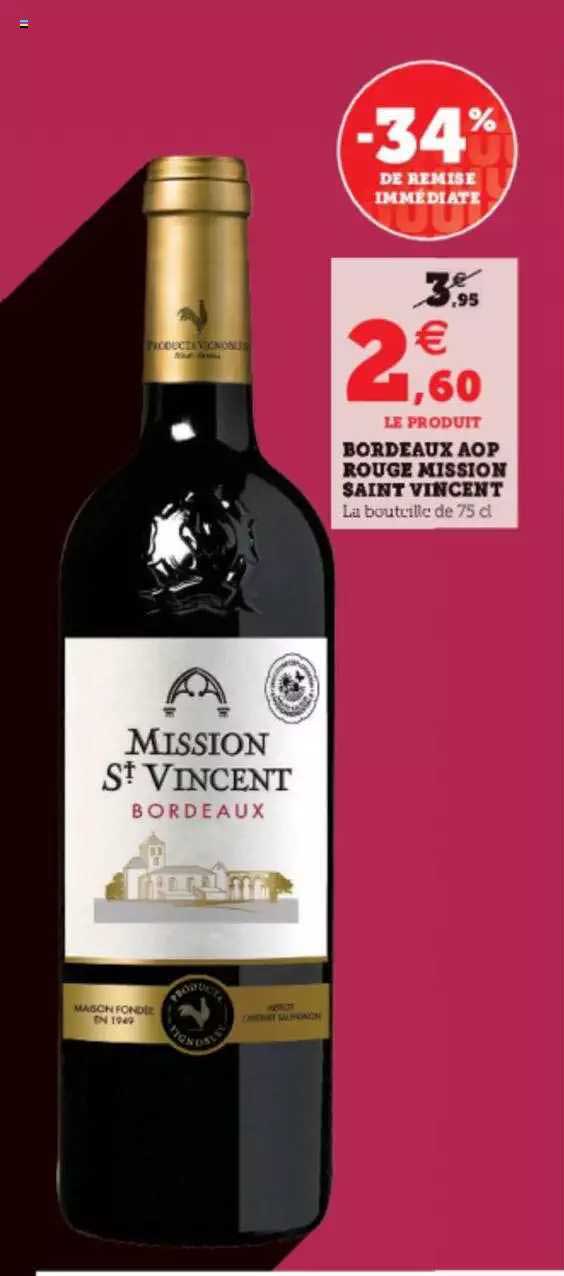bordeaux aop rouge mission saint vincent