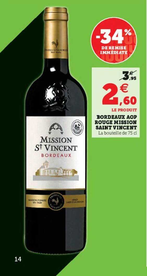 bordeaux aop rouge mission saint vincent