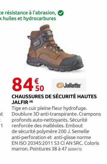 chaussures de sécurité hautes jalfir jallatte