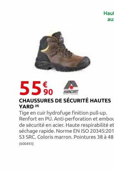chaussures de sécurité hautes yard