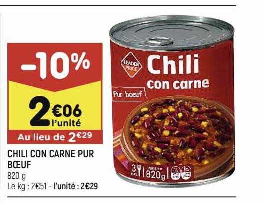chili con carne pur boeuf