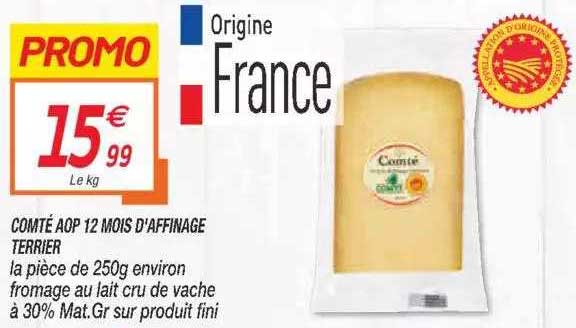 comté aop 12 mois d'affinage terrier