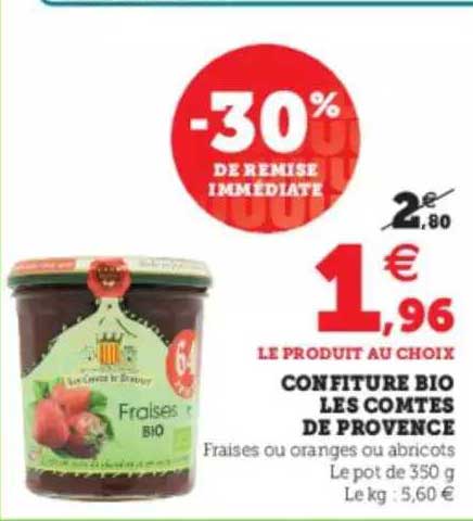 confiture bio les comtes de provence