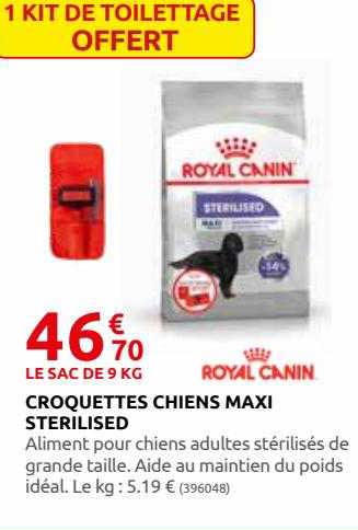 croquettes chiens maxi sterilised royal canin