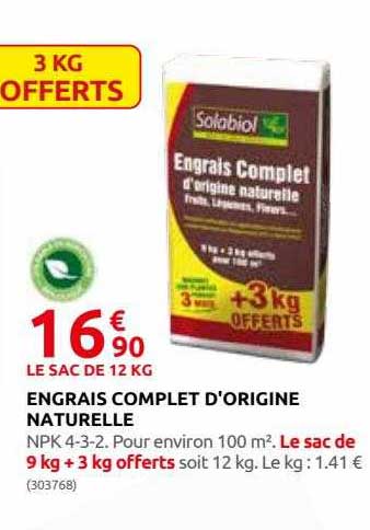 engrais complet d'origine naturelle