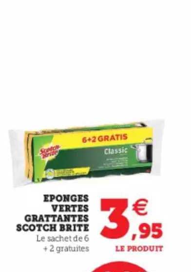 éponges vertes grattantes scotch brite